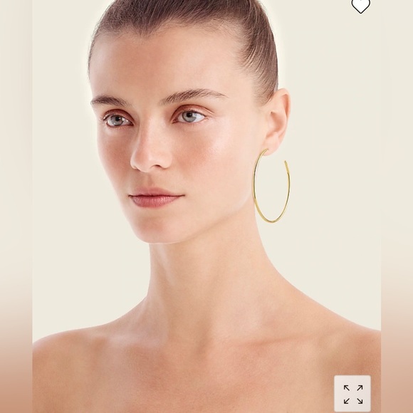 J. Crew NWT Thin Hoop Set-of-Two Earring Pairs - Gold - Picture 2 of 3